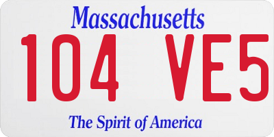 MA license plate 104VE5