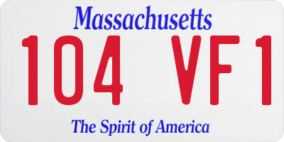 MA license plate 104VF1
