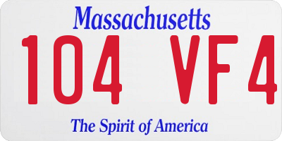 MA license plate 104VF4