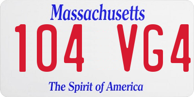 MA license plate 104VG4