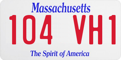 MA license plate 104VH1