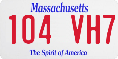 MA license plate 104VH7