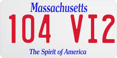 MA license plate 104VI2