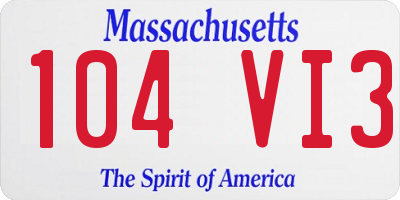 MA license plate 104VI3
