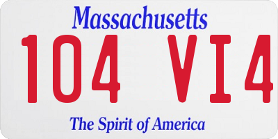 MA license plate 104VI4