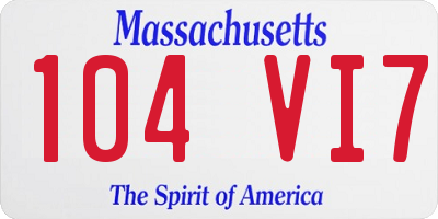 MA license plate 104VI7