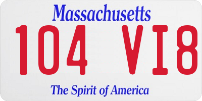MA license plate 104VI8