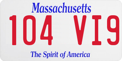 MA license plate 104VI9