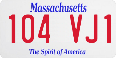 MA license plate 104VJ1