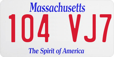 MA license plate 104VJ7