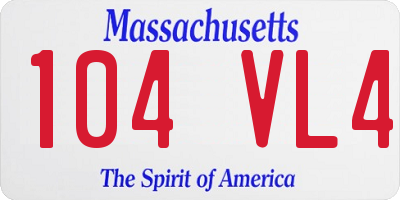 MA license plate 104VL4