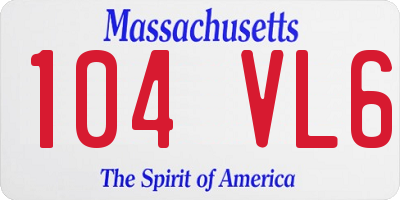 MA license plate 104VL6