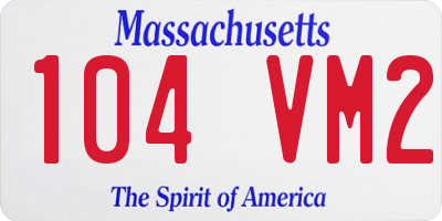 MA license plate 104VM2