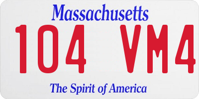 MA license plate 104VM4