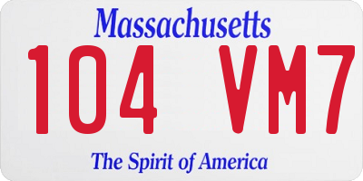 MA license plate 104VM7