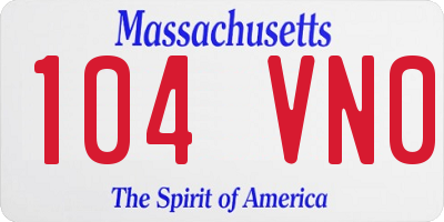 MA license plate 104VN0