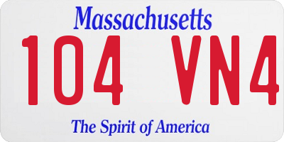 MA license plate 104VN4