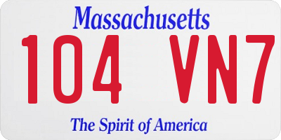 MA license plate 104VN7