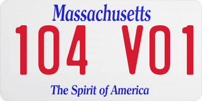 MA license plate 104VO1