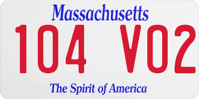 MA license plate 104VO2
