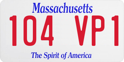 MA license plate 104VP1