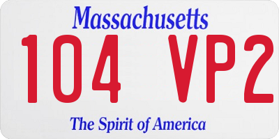 MA license plate 104VP2