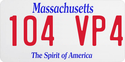MA license plate 104VP4