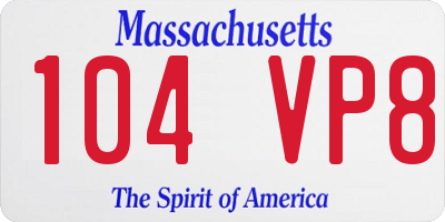MA license plate 104VP8