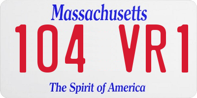 MA license plate 104VR1
