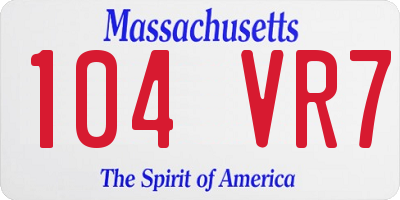 MA license plate 104VR7