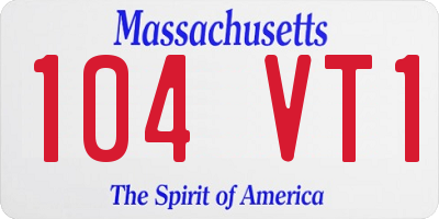 MA license plate 104VT1