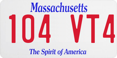 MA license plate 104VT4