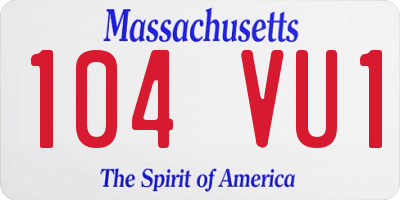 MA license plate 104VU1