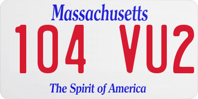 MA license plate 104VU2