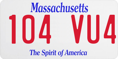 MA license plate 104VU4