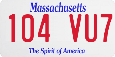MA license plate 104VU7
