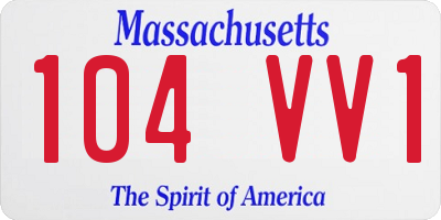 MA license plate 104VV1