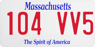 MA license plate 104VV5