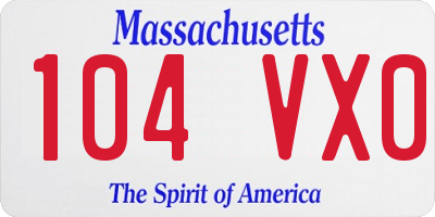 MA license plate 104VX0