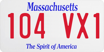 MA license plate 104VX1