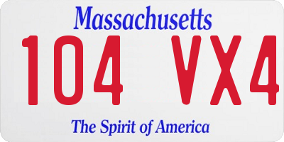 MA license plate 104VX4