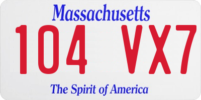 MA license plate 104VX7