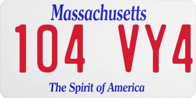 MA license plate 104VY4