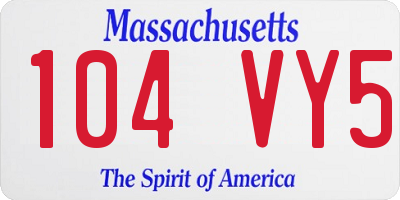 MA license plate 104VY5