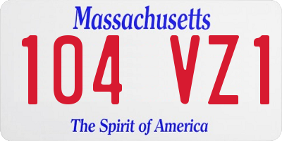MA license plate 104VZ1