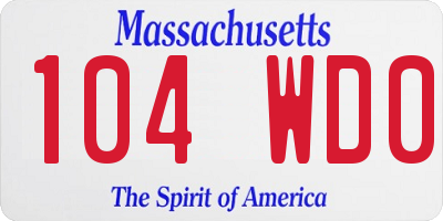 MA license plate 104WD0
