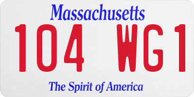 MA license plate 104WG1