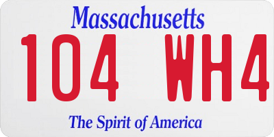 MA license plate 104WH4