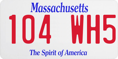 MA license plate 104WH5