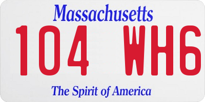 MA license plate 104WH6